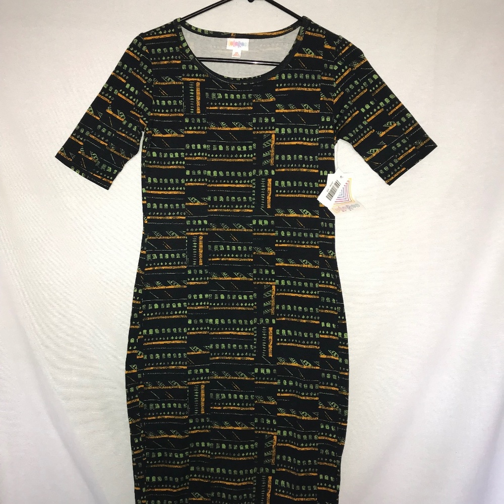 NWT Lularoe Julia Dress-Lularoe Casual Dress-Multicolored Pattern-Sz Xs